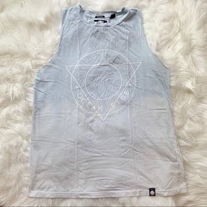 Superdry White & Blue Ombré Halter Tank Top